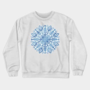 Blue Glitter Mandala Crewneck Sweatshirt